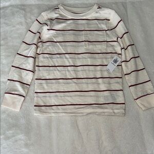 Old Navy Cream and Red Long Sleeve Tee